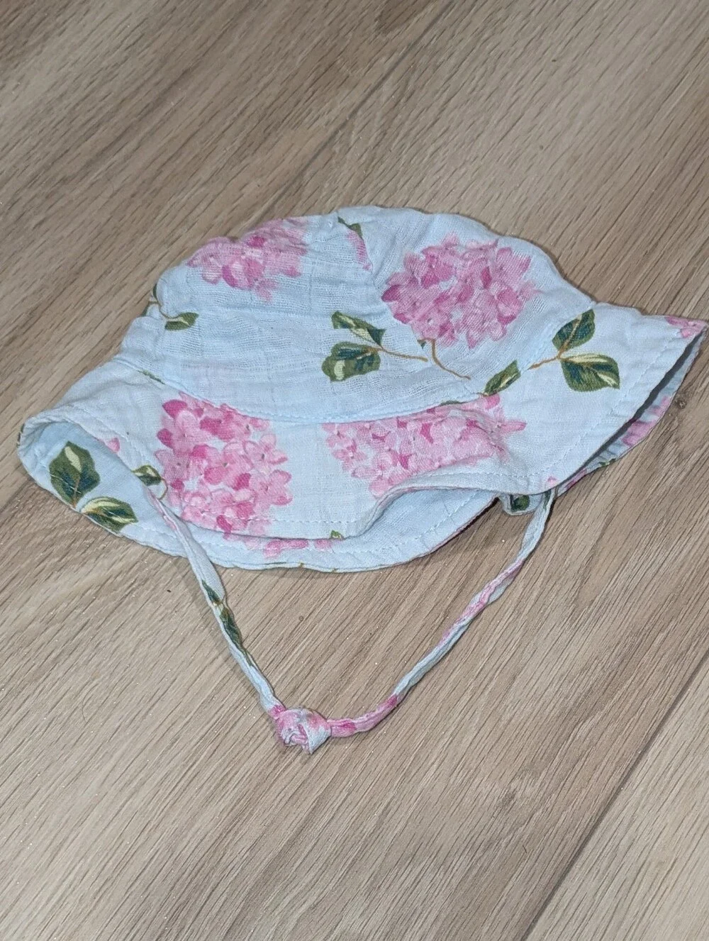 Angel Dear 100% Organic Muslin Cotton Blue Floral Hydrangea Baby Sun Hat